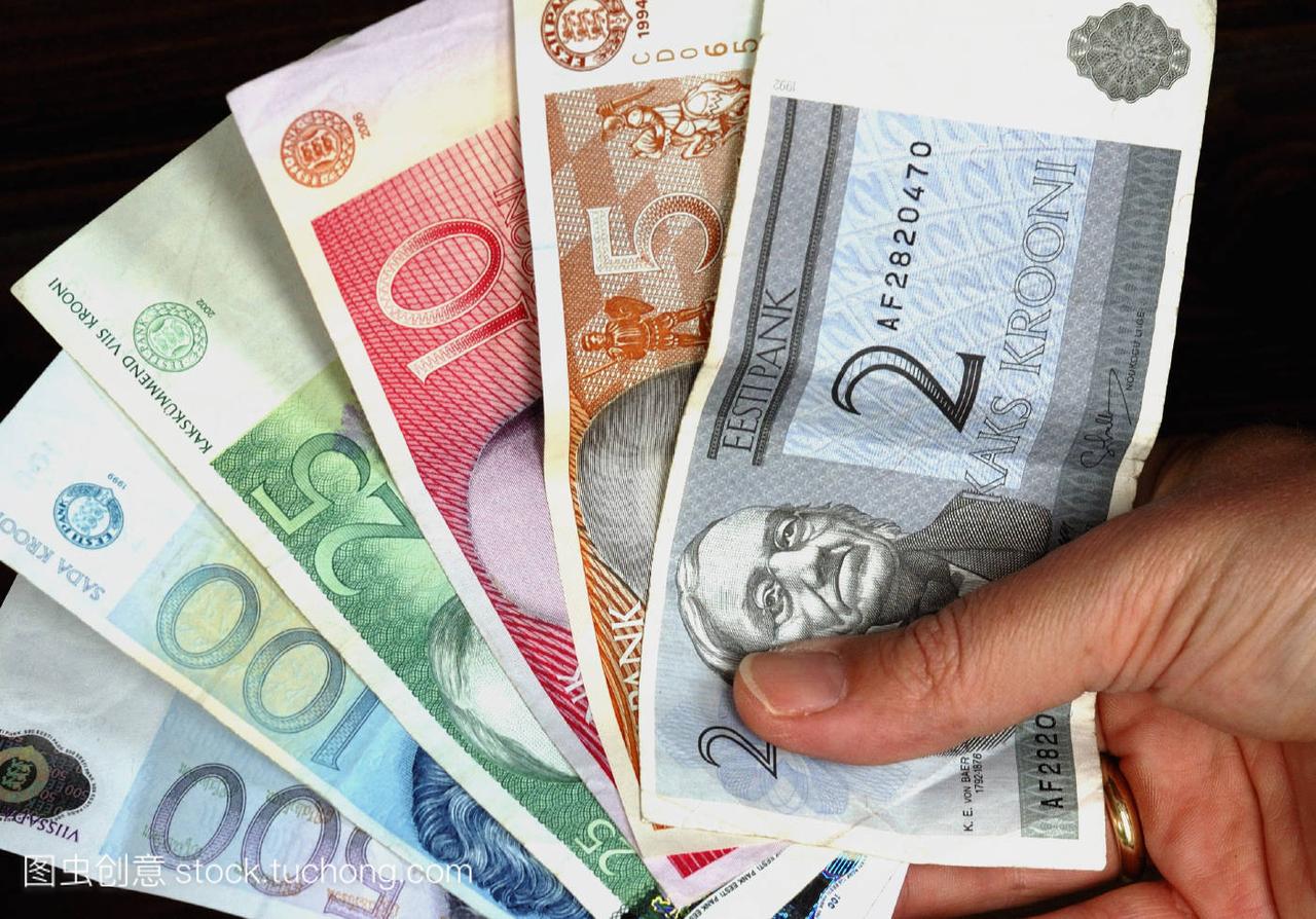 货币,currency,bank notes,estonia,to crown,kron