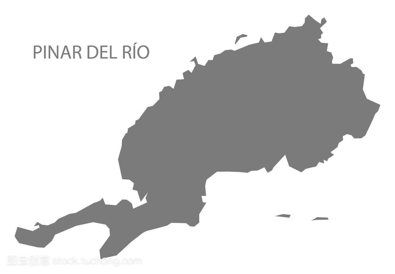 pinardel里约热内卢古巴地图灰色