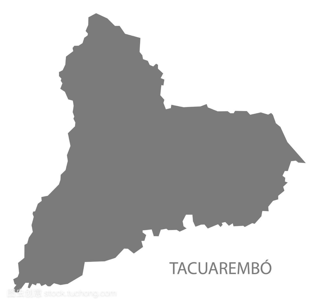 tacuarembo乌拉圭地图灰色