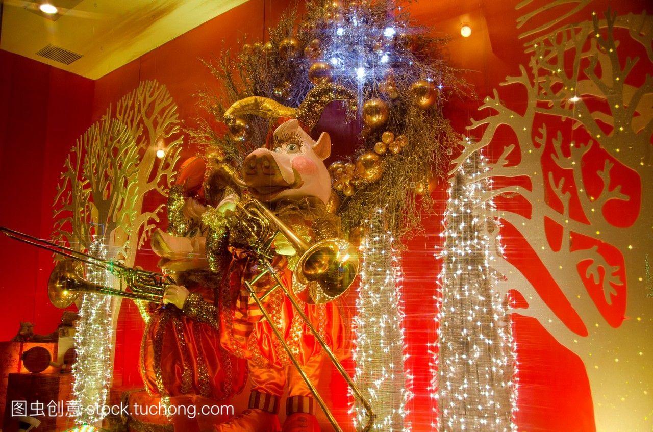 菲律宾马卡蒂百货公司圣诞节橱窗装饰