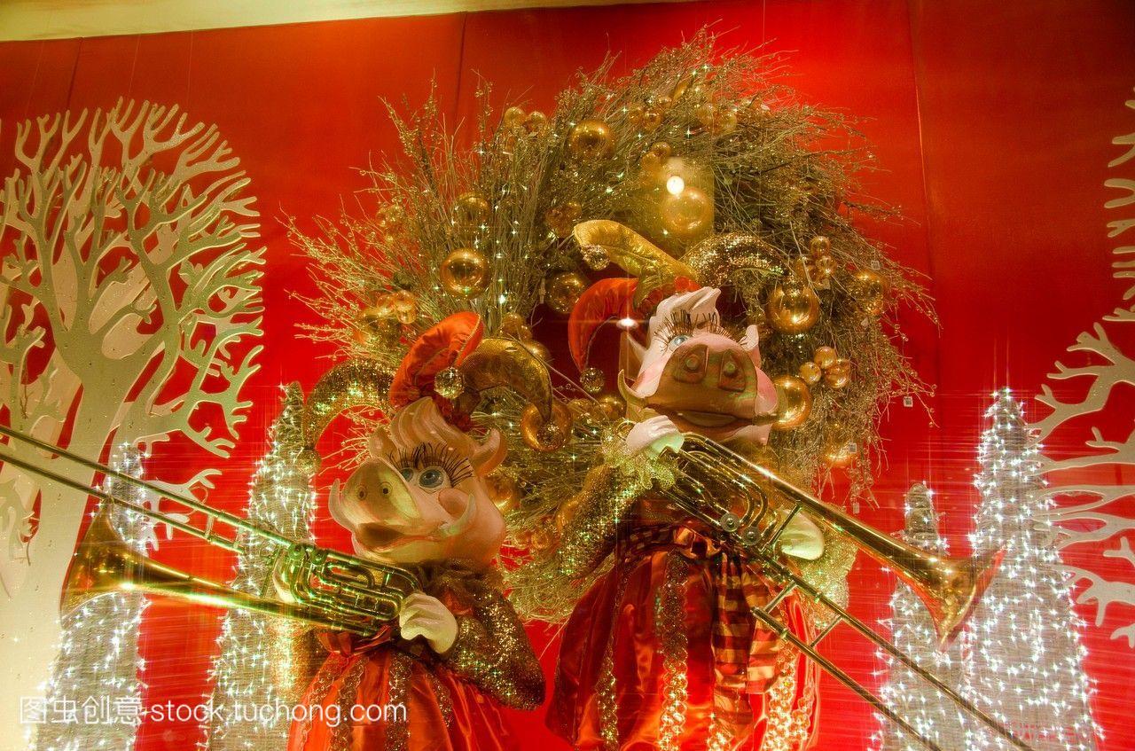 菲律宾马卡蒂百货公司圣诞节橱窗装饰