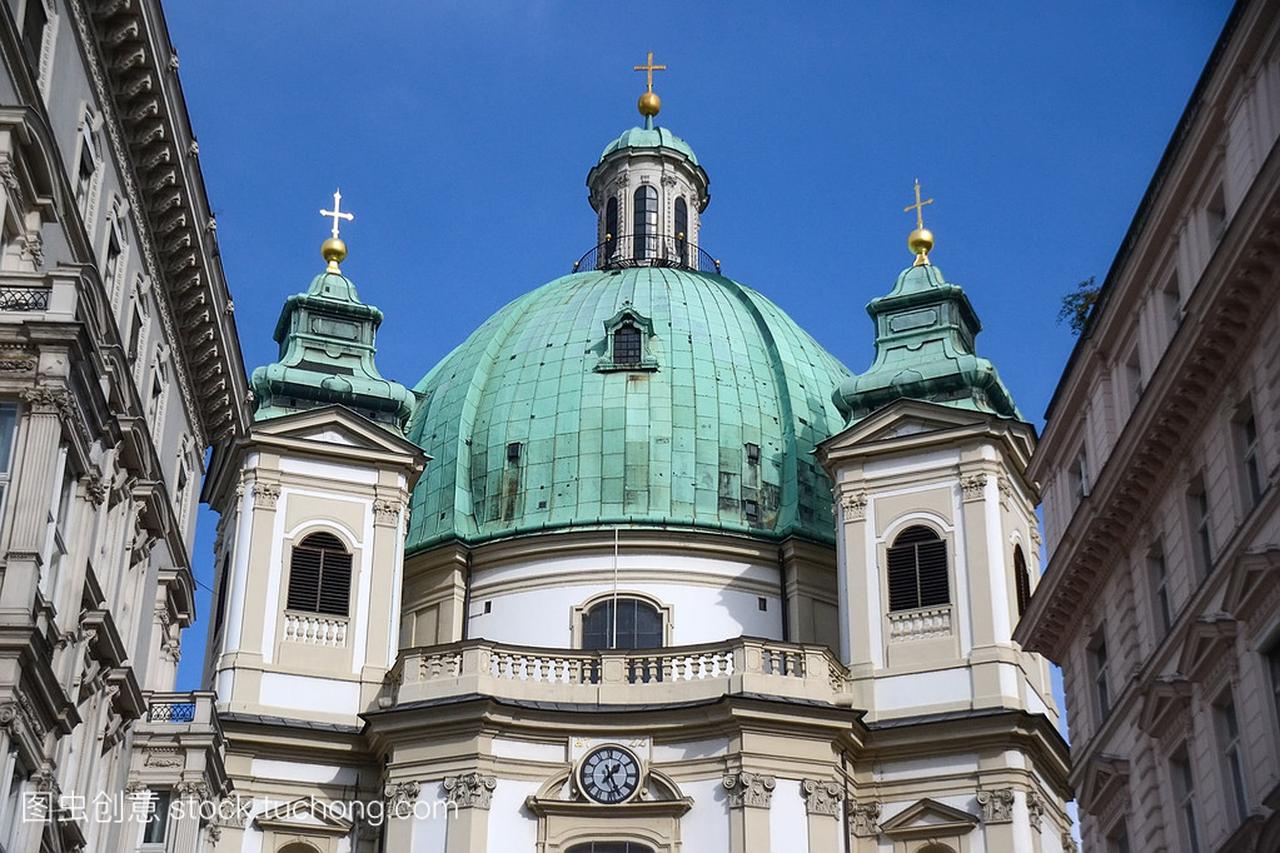 在维也纳,奥地利,欧洲 Peterskirche (圣彼得斯教
