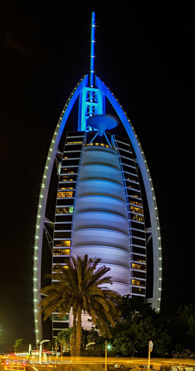 著名酒店在阿联酋迪拜的 Burj Al Arab