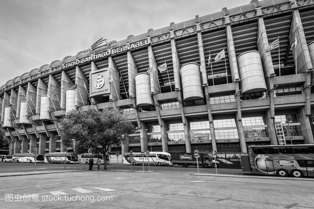 在马德里,西班牙的圣地亚哥伯纳乌球场