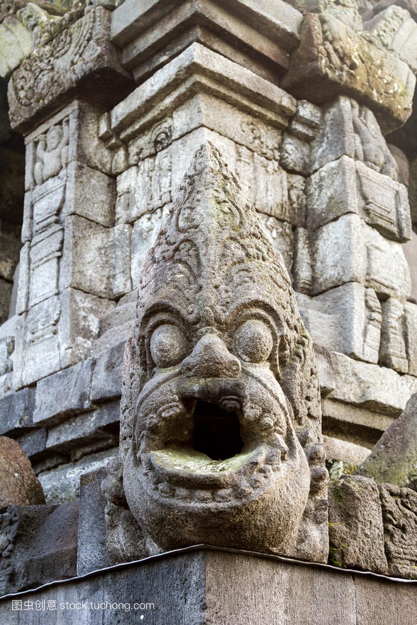 在印度尼西亚爪哇岛寺、 日惹婆罗浮屠浮雕