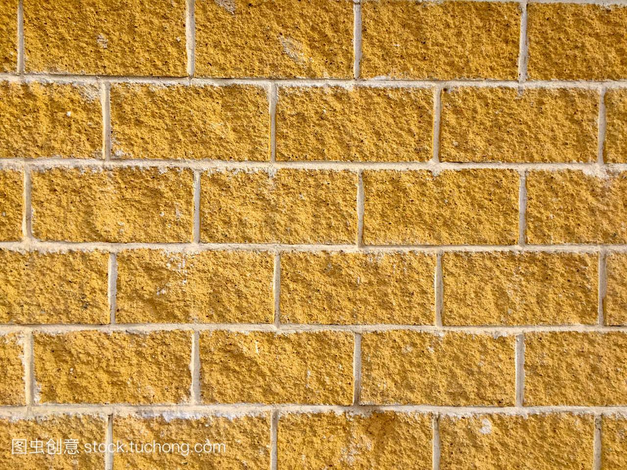 墙上的黄砖的质地