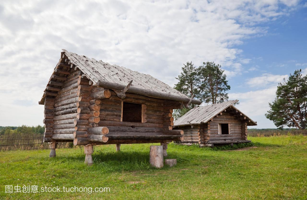 古代传统俄罗斯木房子 x 世纪