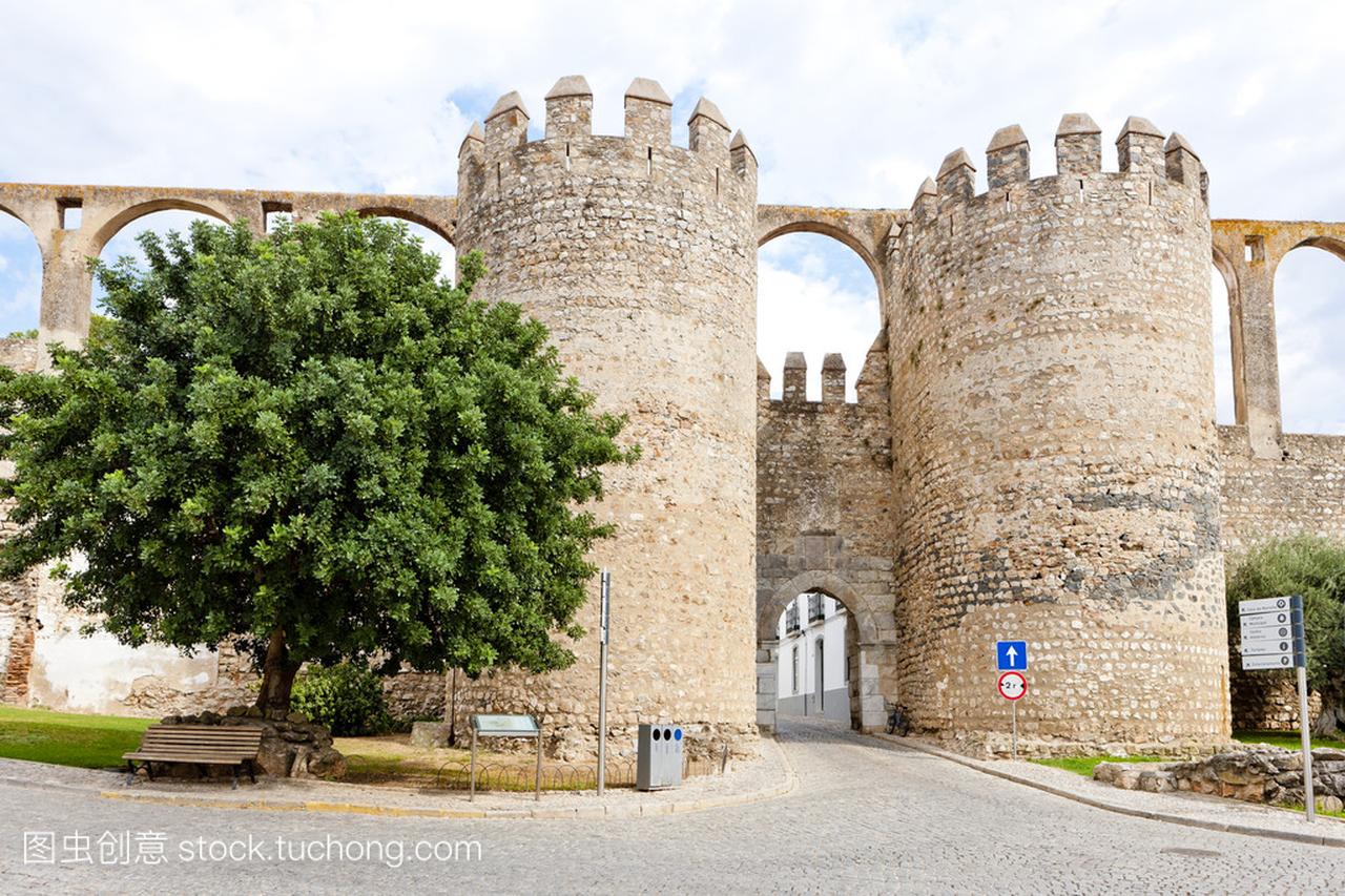 Porta de serpa,alentejo,葡萄牙的贝沙族