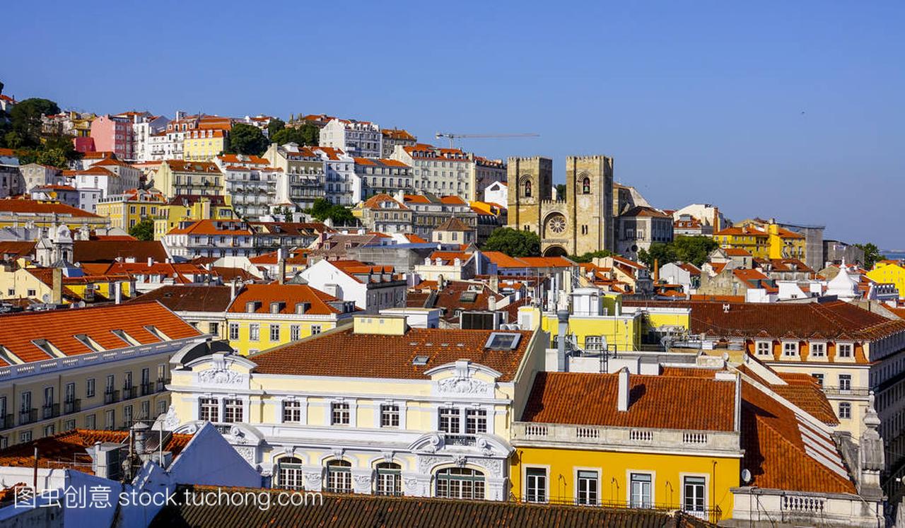阿法玛山在里斯本-美丽的景色从葡萄牙-里斯本
