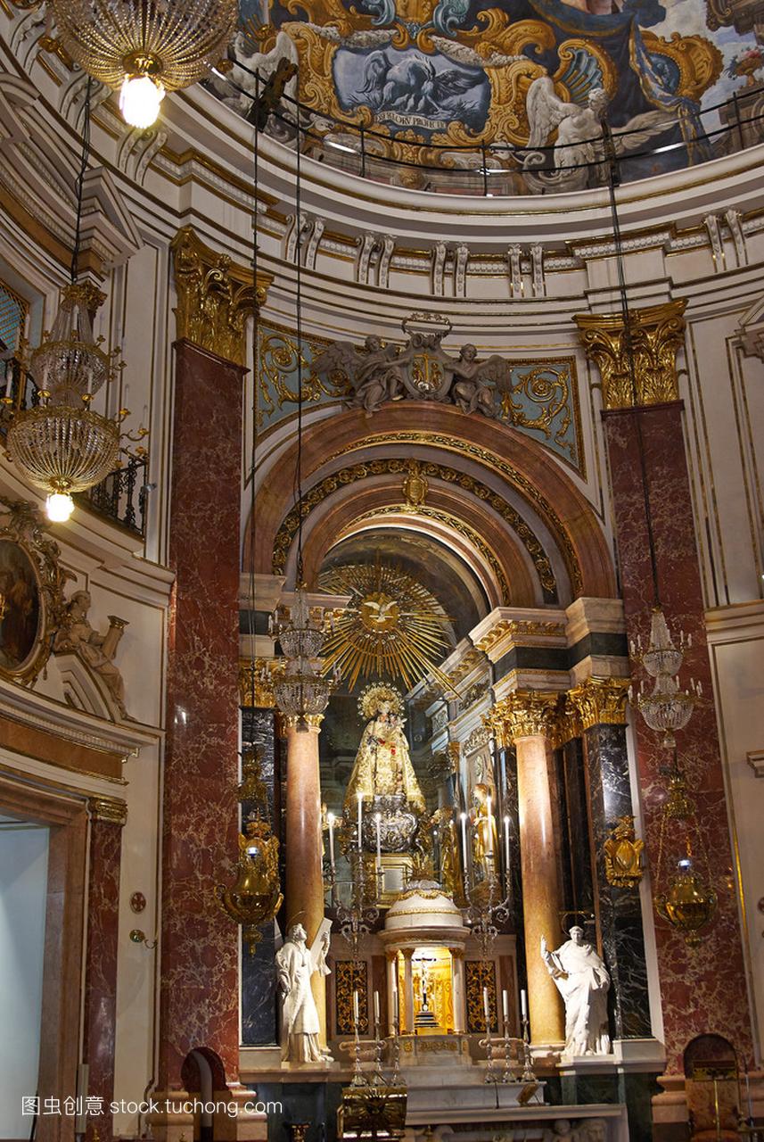 西班牙巴伦西亚金色宗教物品大教堂