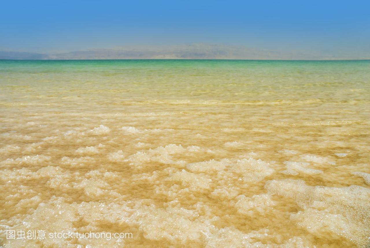 死海以色列死海天然矿物形成盐