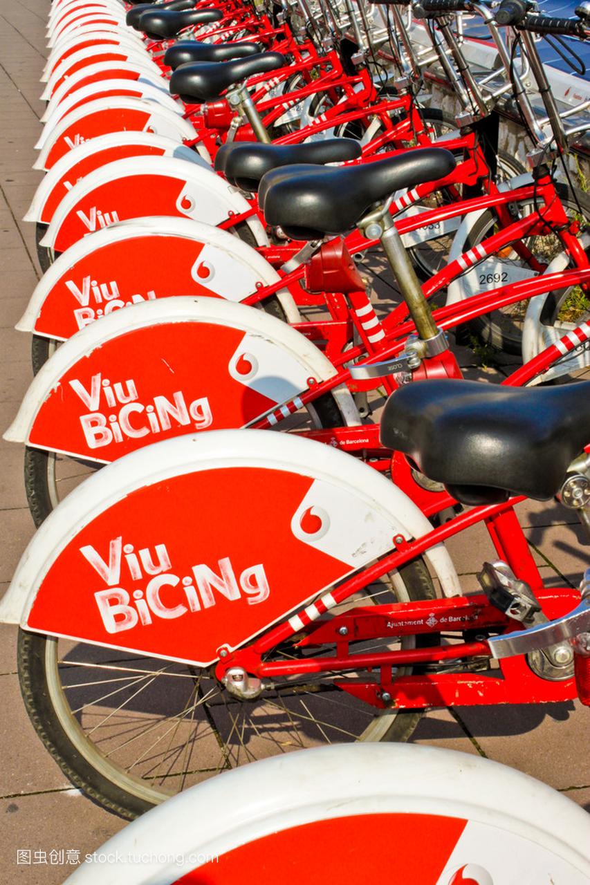 城市自行车出租在西班牙巴塞罗那