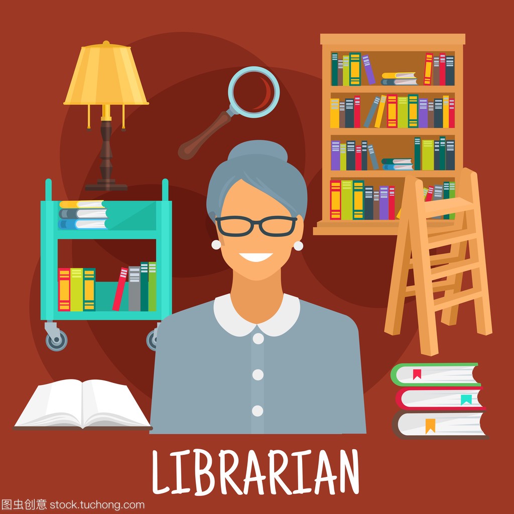 Librarian with books icon for profession design
