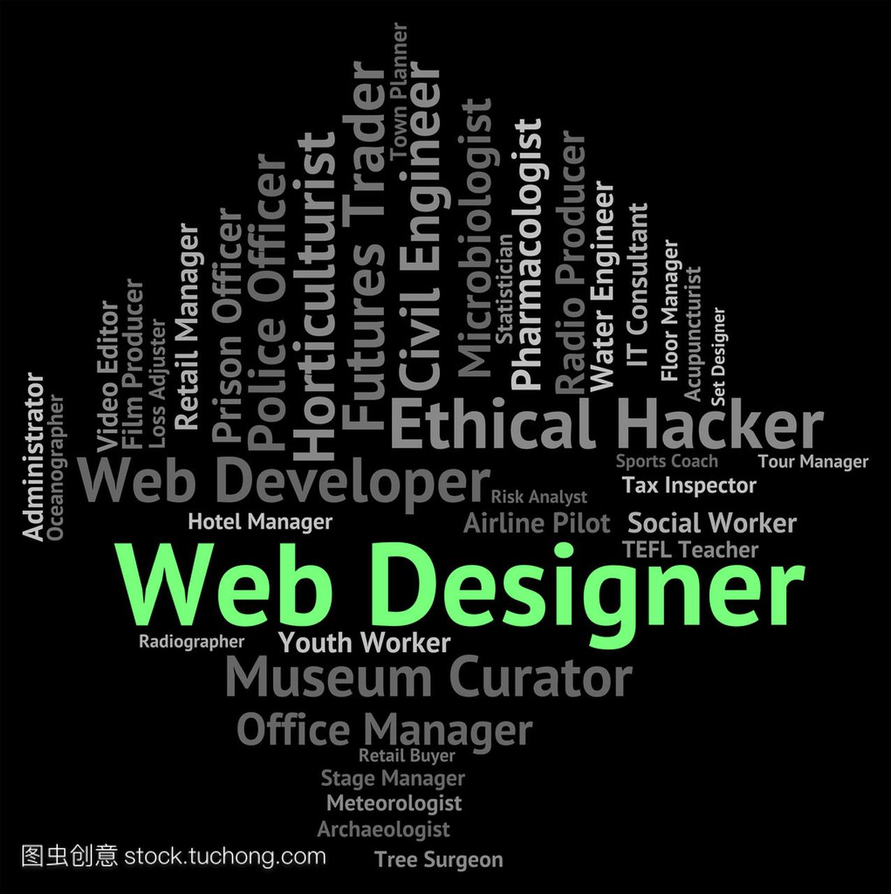 网页设计师指示招聘 Www 和单词