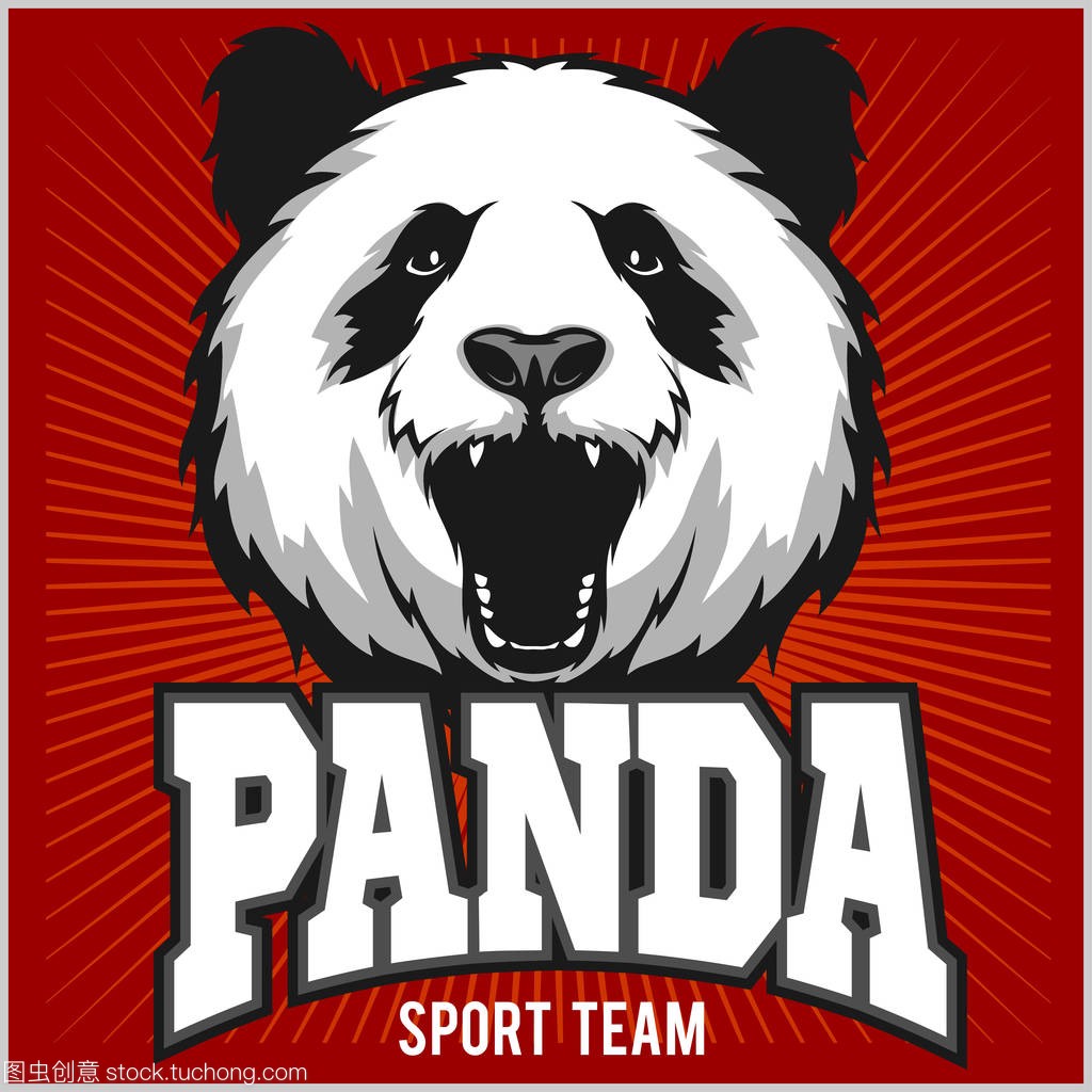 熊猫。模板为熊猫体育团队标志的