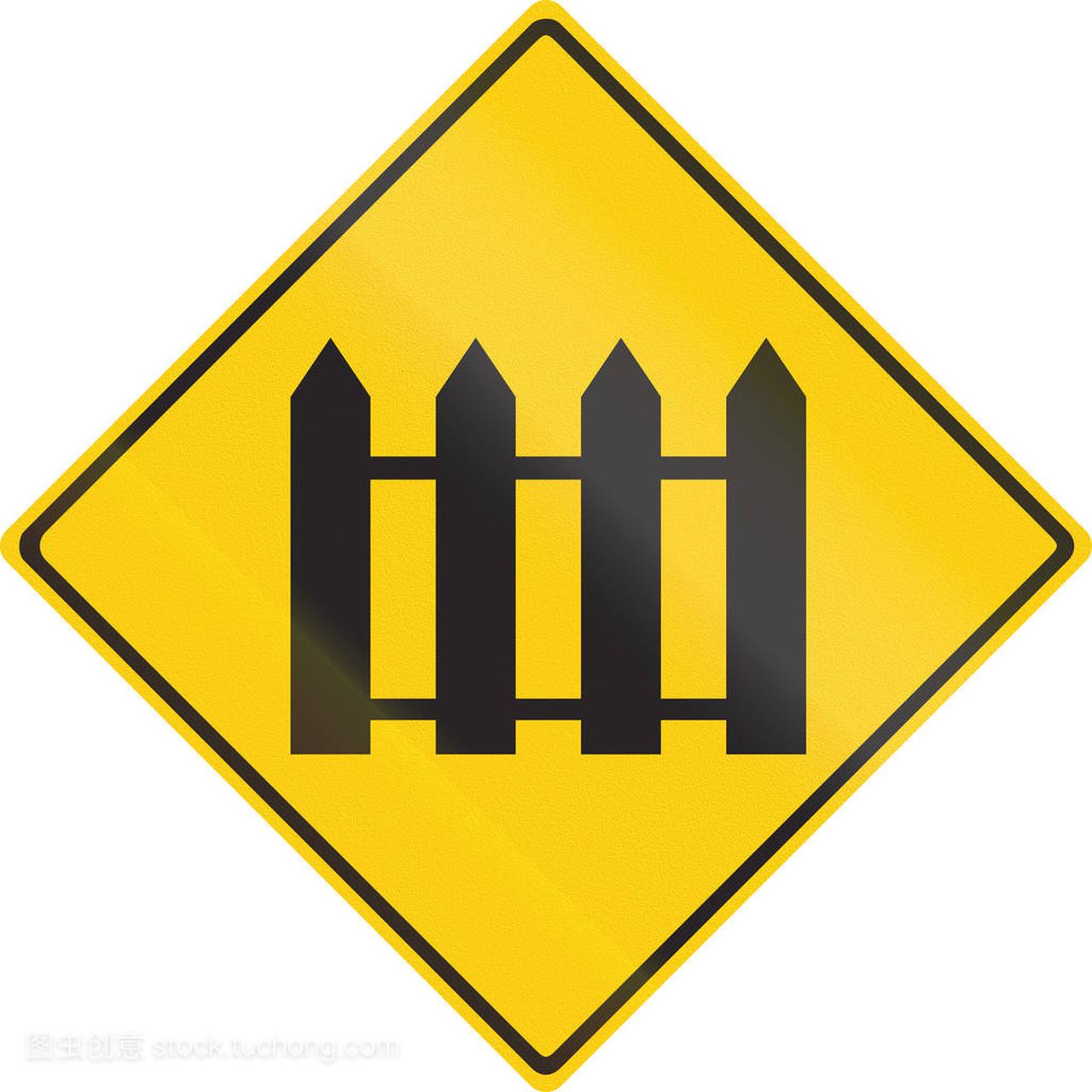 泰国-守卫铁路道口警告道路标志