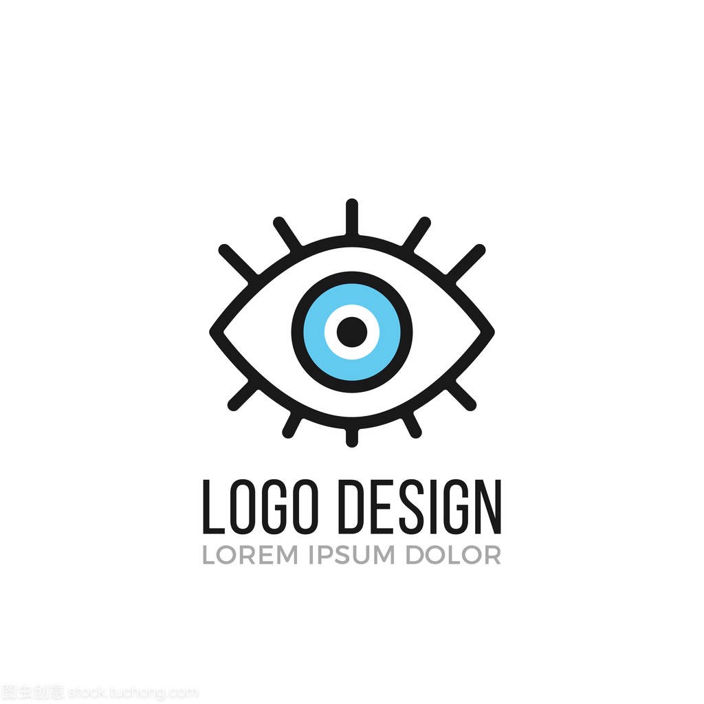 眼睛 logo 设计理念。眼睛图标。矢量标志