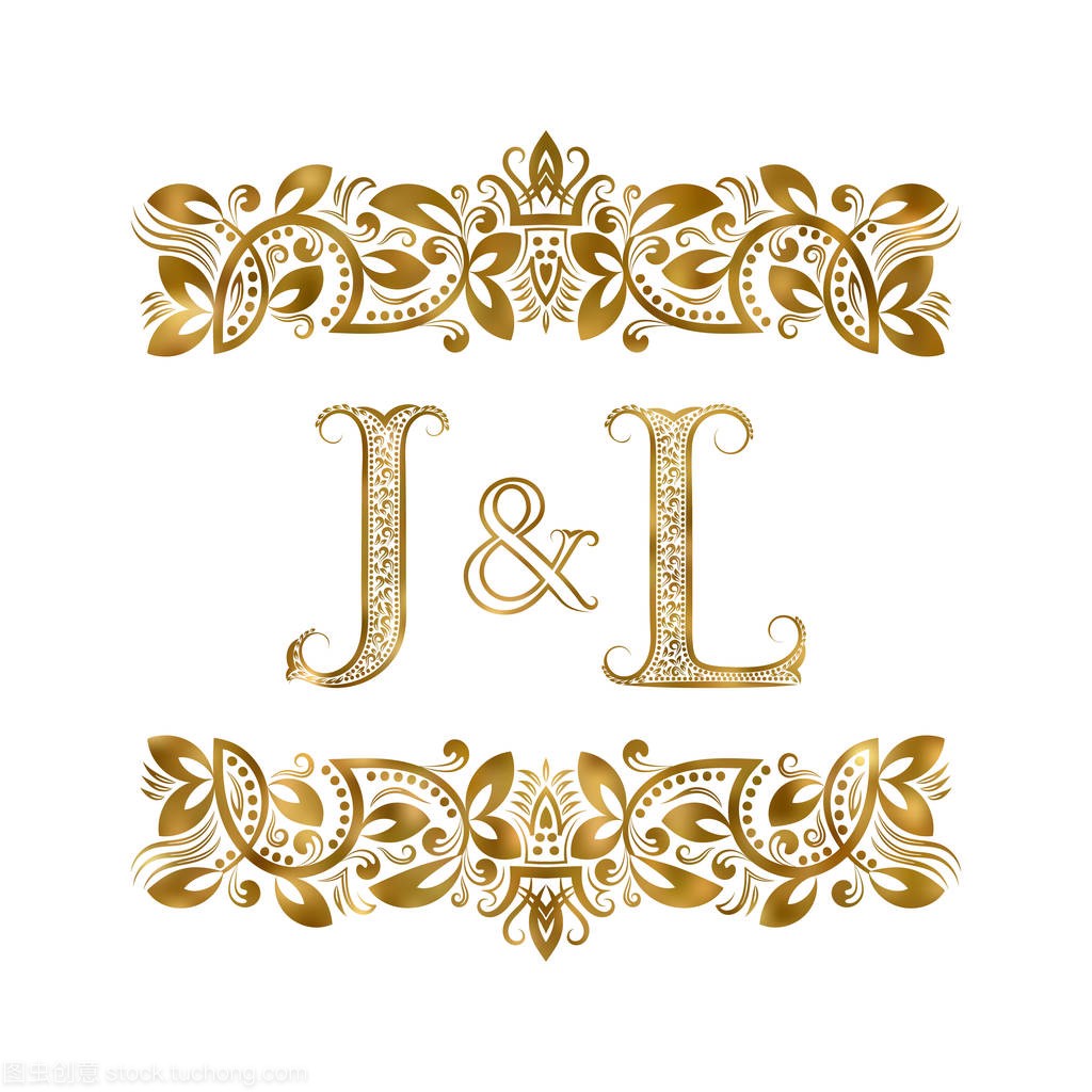 J 和 L 老式英文缩写标志符号。这些信件被包围