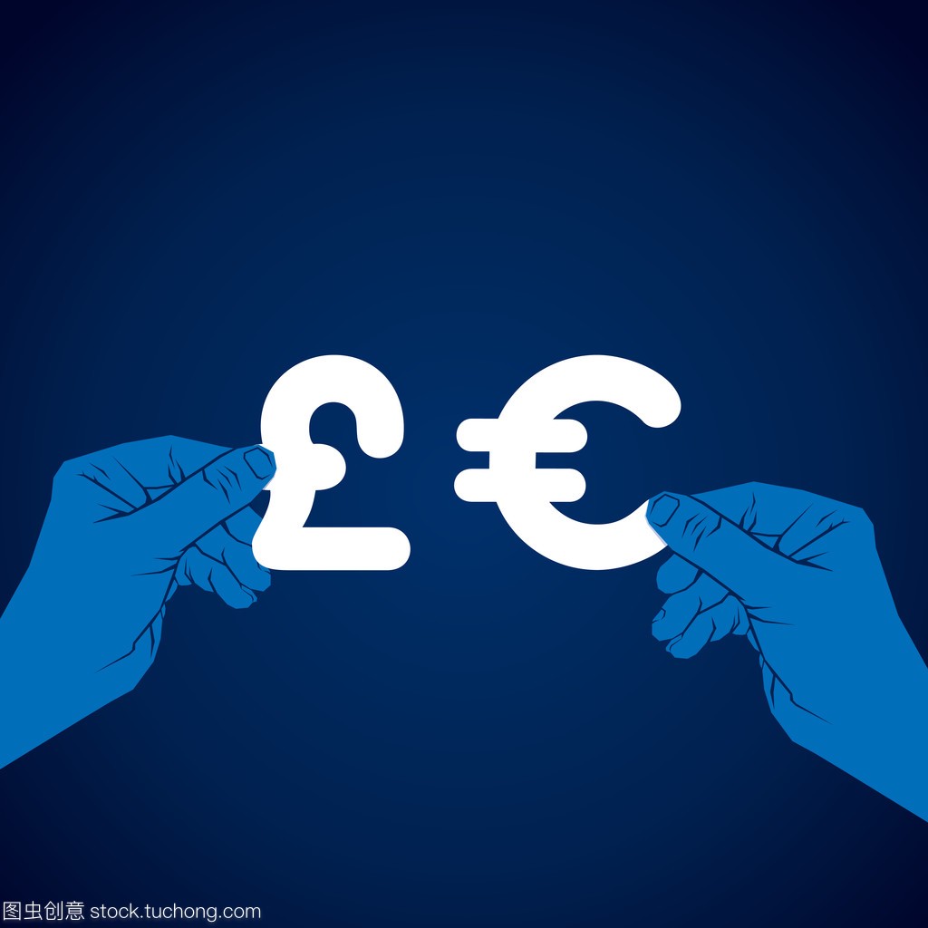 兑换欧元和英镑汇率矢量