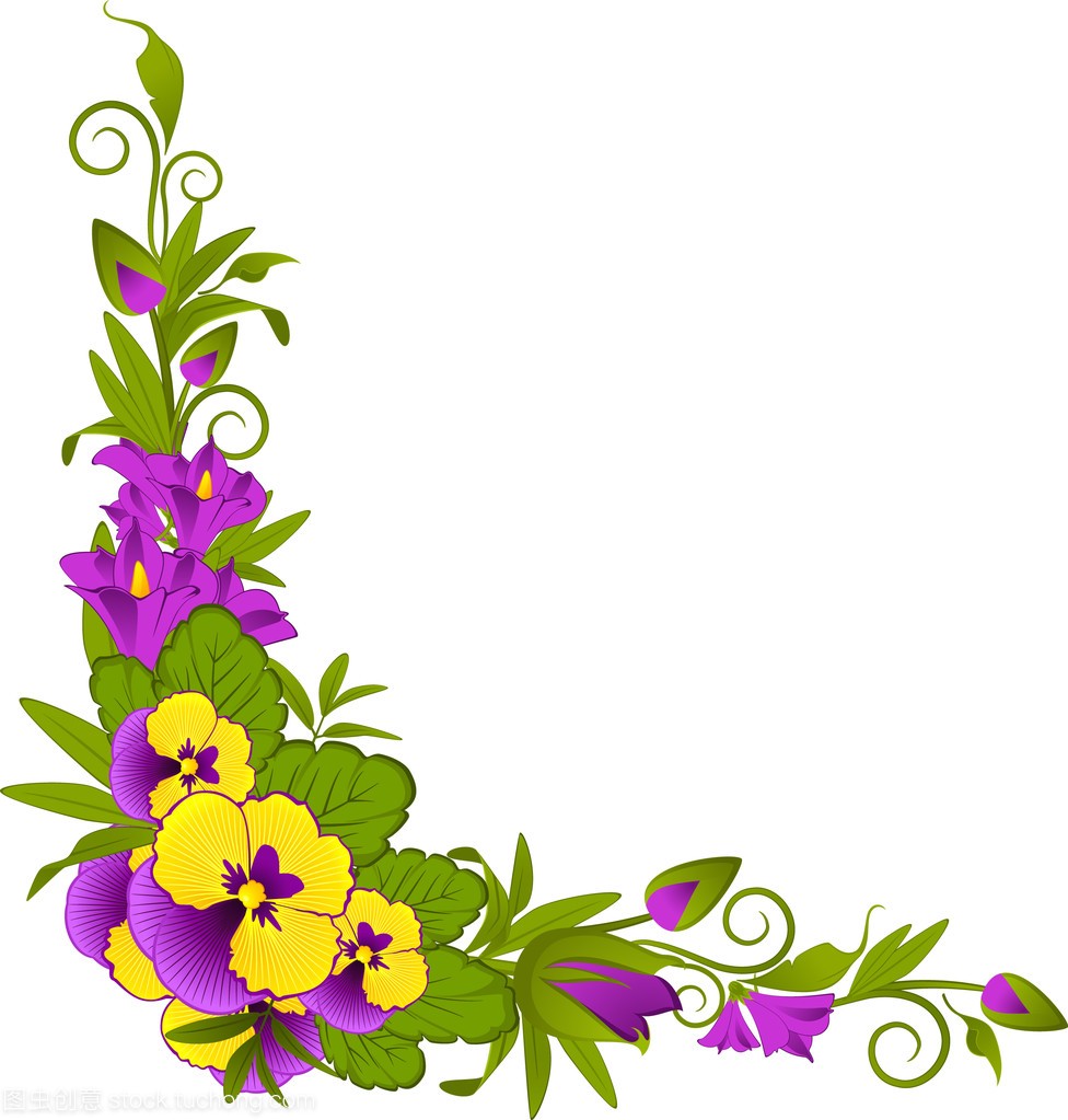 紫罗兰与花边背景上的装饰品。矢量