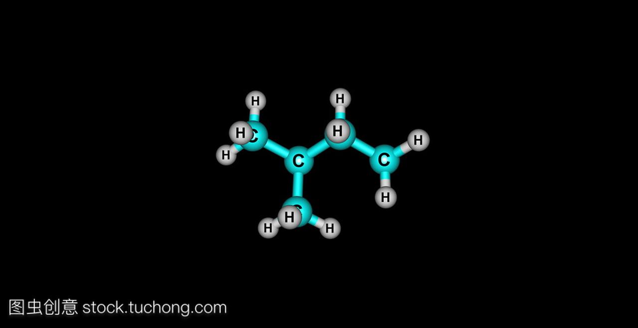 异戊烷分子结构上黑色孤立