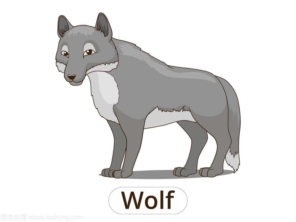 森林动物狼卡通矢量图