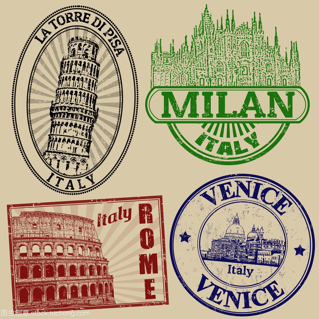著名的意大利城市邮票