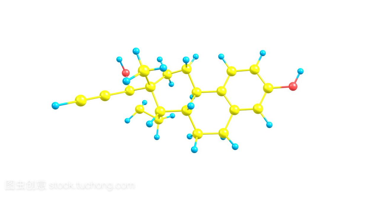 乙炔雌二醇分子上白色孤立