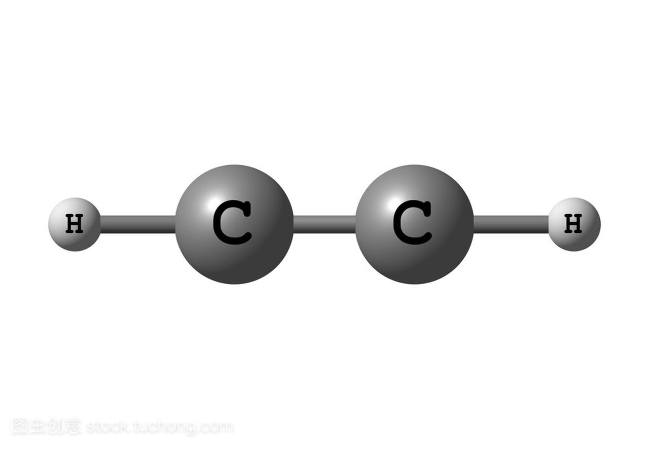 乙炔分子结构上白色孤立