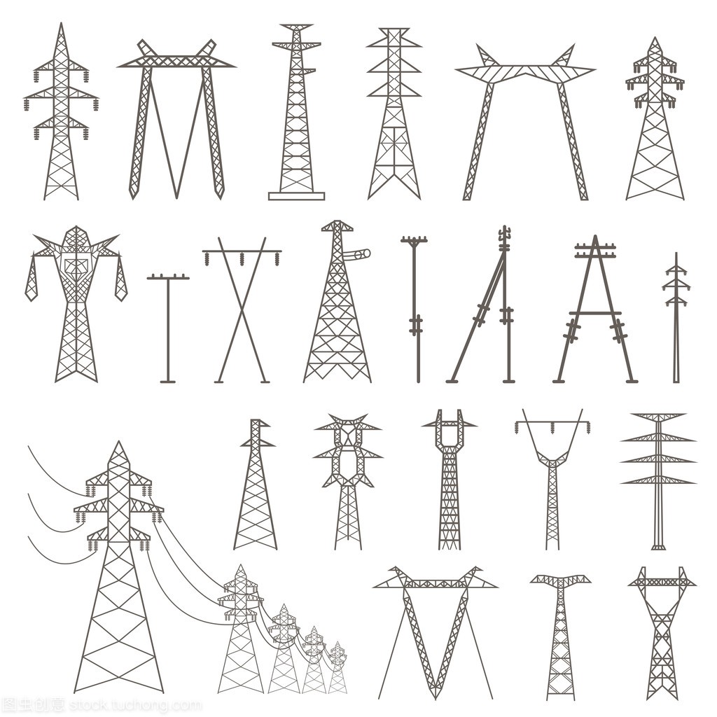 高压输电线塔。设置适合于创建的图标