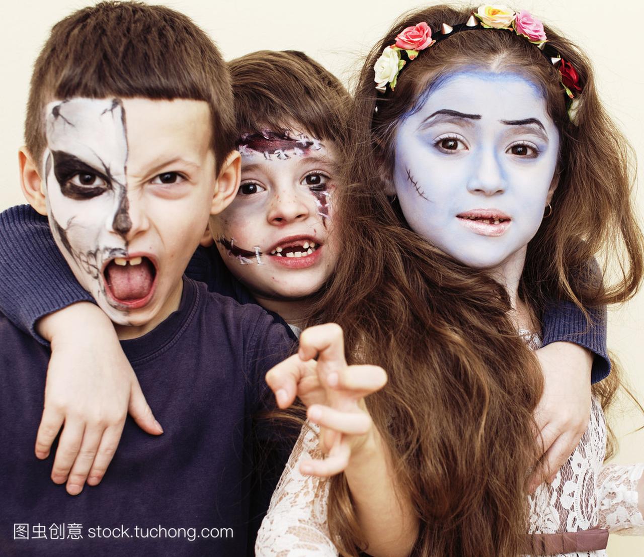僵尸启示录孩子概念。生日聚会庆祝 facep
