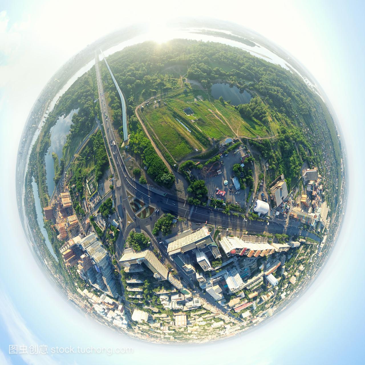 空中城市景观-小星球模式