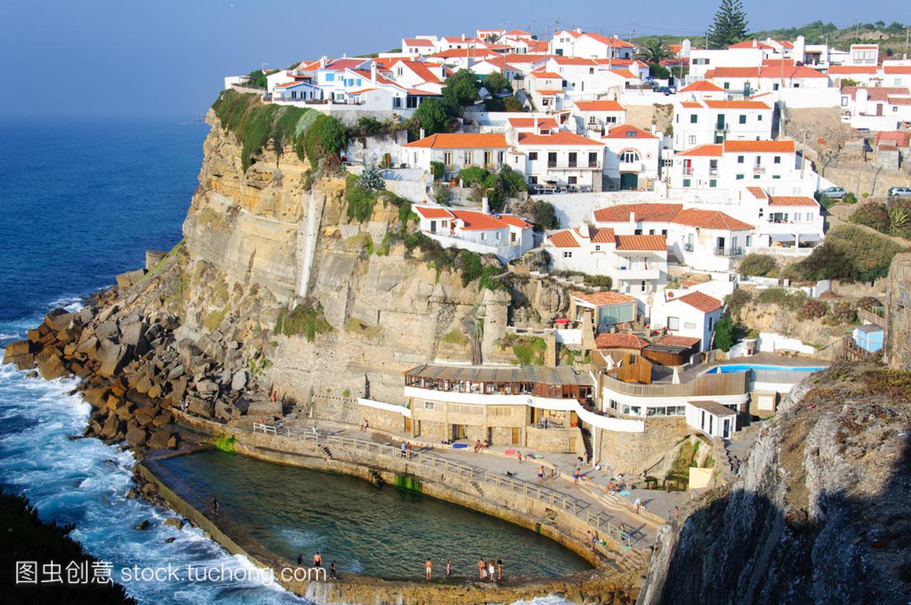 Azenhas mar,美丽的小镇,在葡萄牙的辛特拉,自