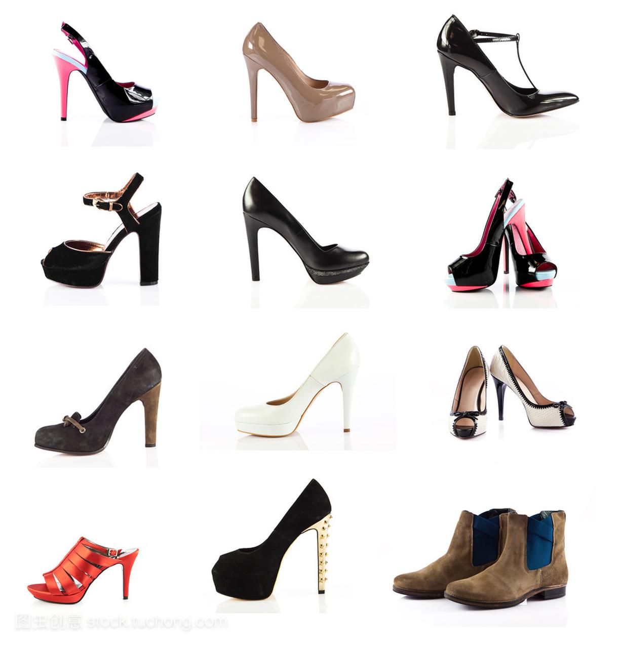 各种类型的女性鞋子