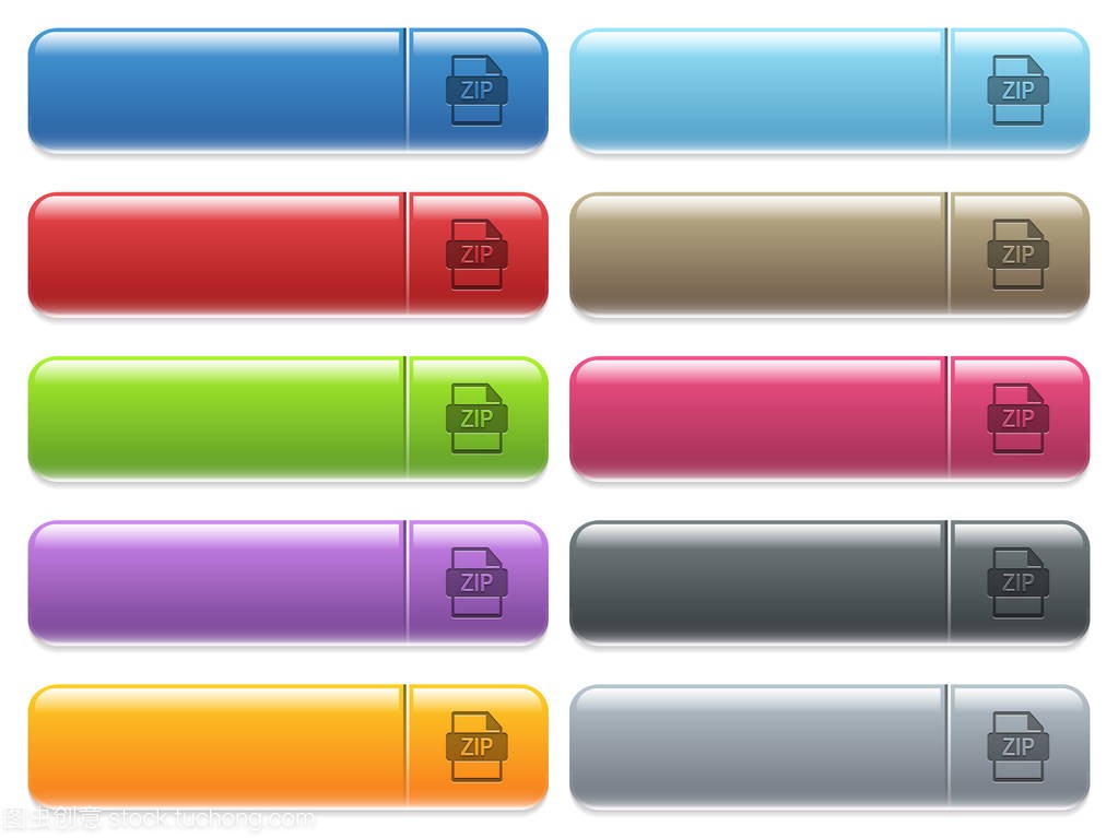 邮编文件格式图标颜色有光泽,矩形菜单按钮