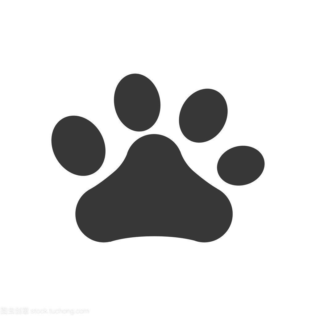 脚打印爱宠物动物图标。矢量图形