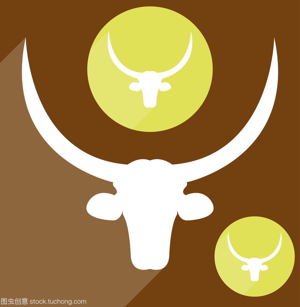 三个牛标志剪影