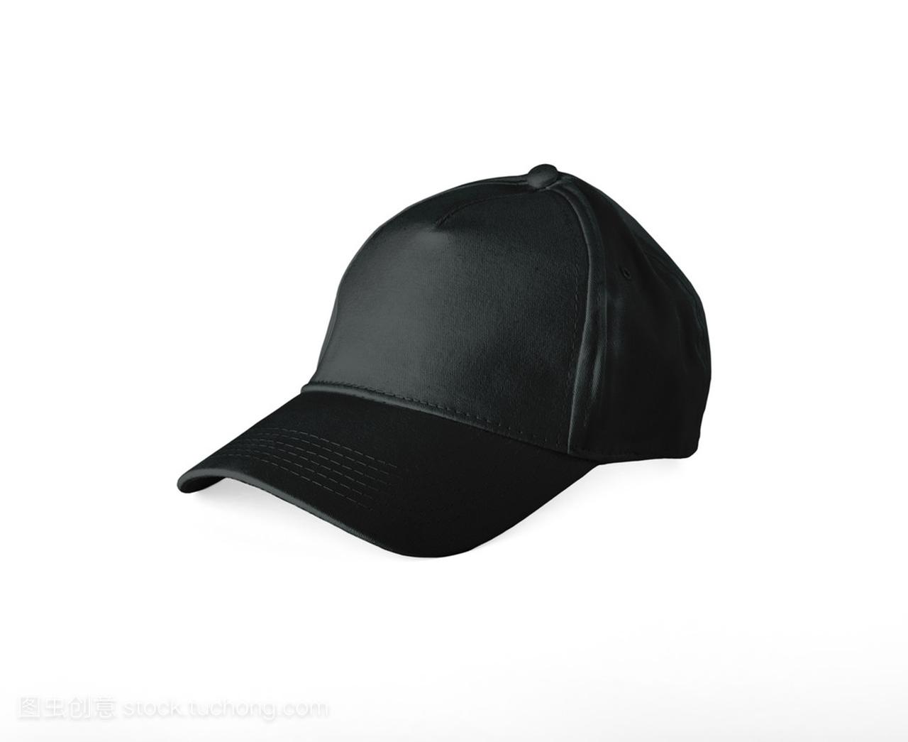 白色背景上的黑色棒球帽