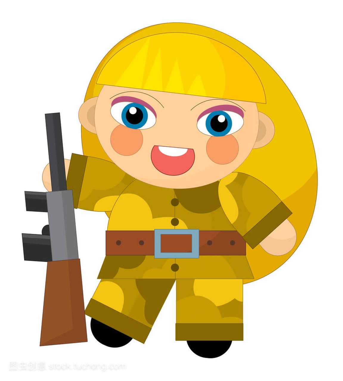 卡通人物-沙漠士兵女孩