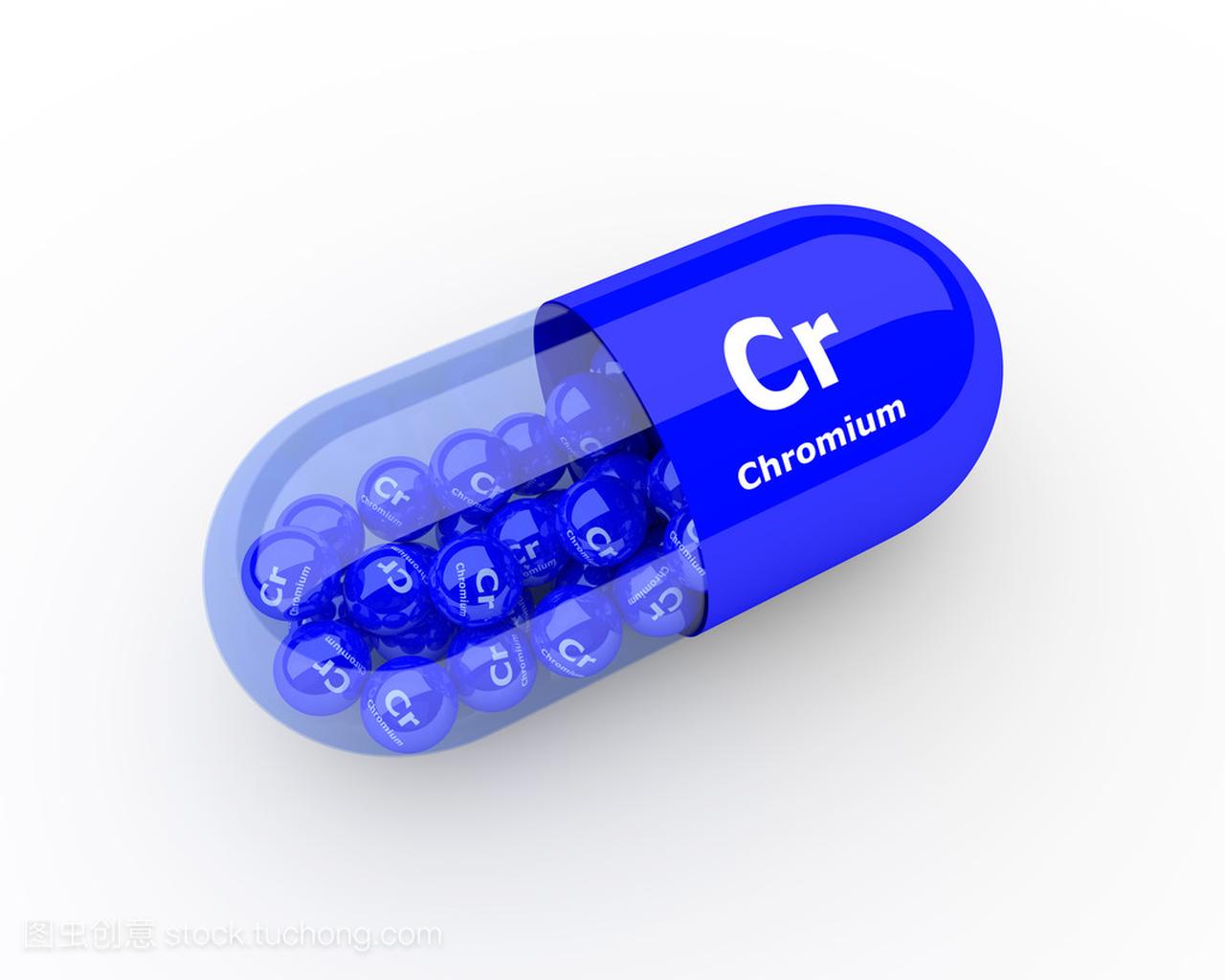 药片的铬 Cr 元素膳食补充剂