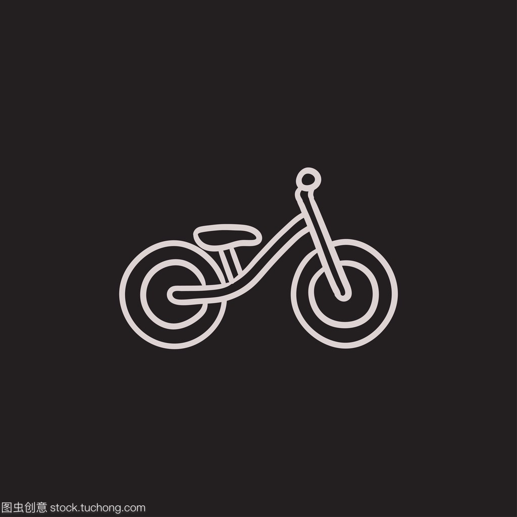 儿童自行车素描图标
