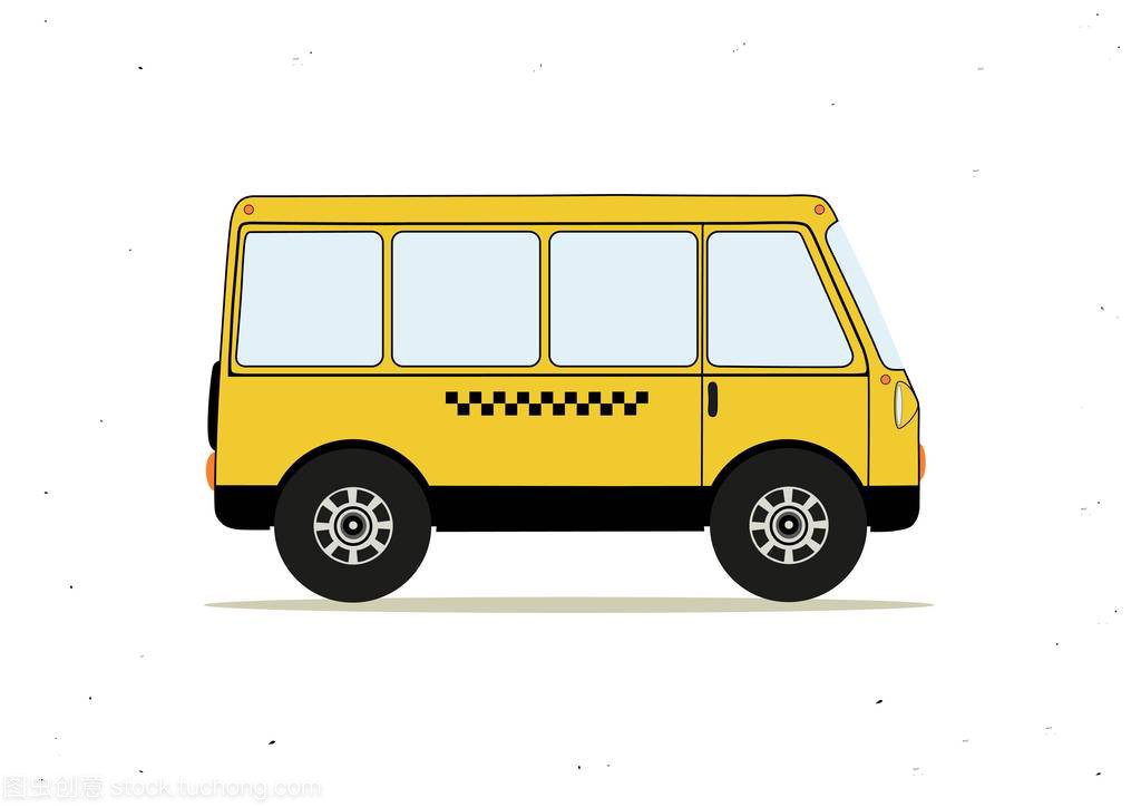 卡通黄色出租车公交车
