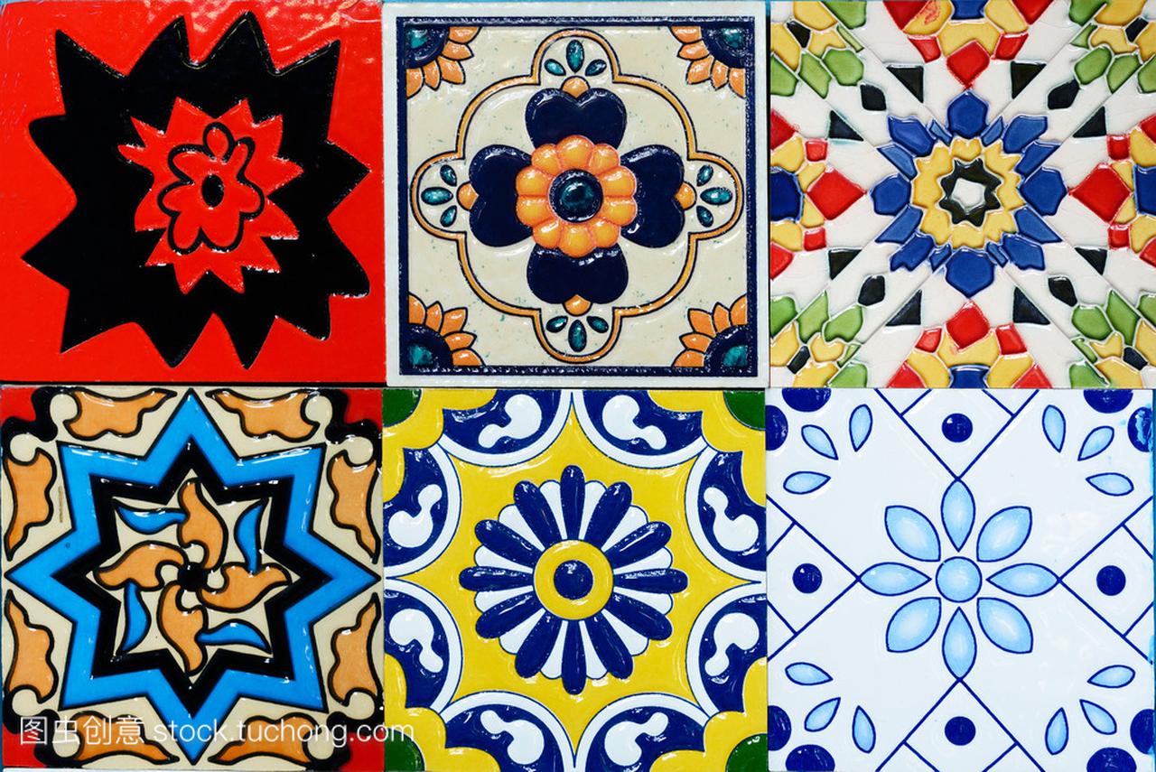 葡萄牙语西班牙语摩洛哥风格复古瓷砖模式