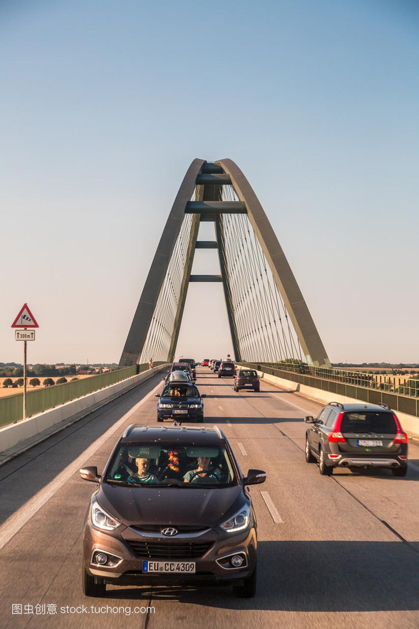 Traffic on bridge in Denmark
