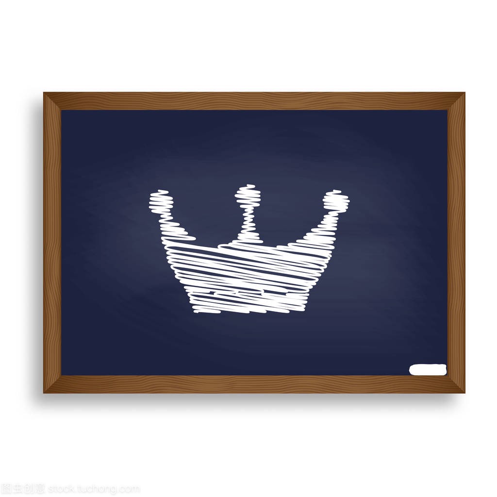 国王的皇冠标志。蓝色学校董事会与鲱鱼白色粉