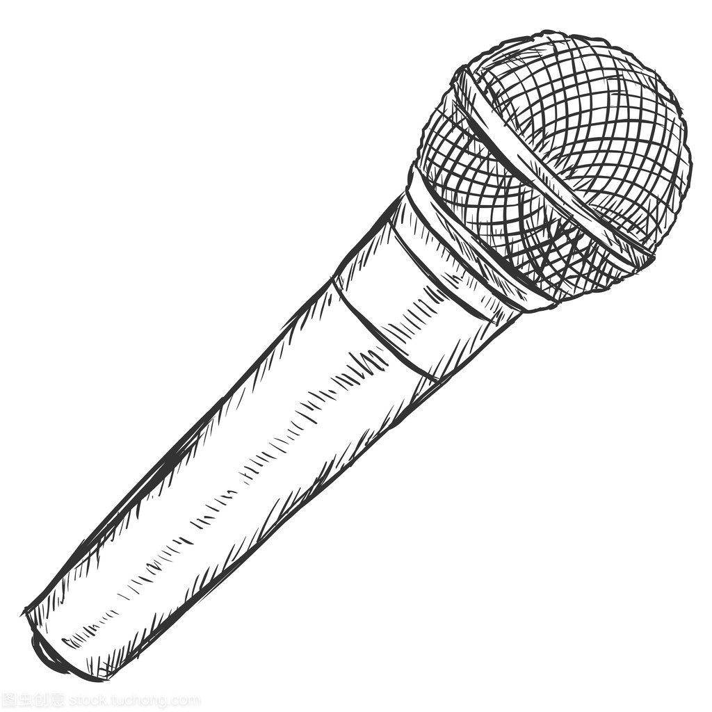 Vector Sketch Illustration - Dinamic Microphone
