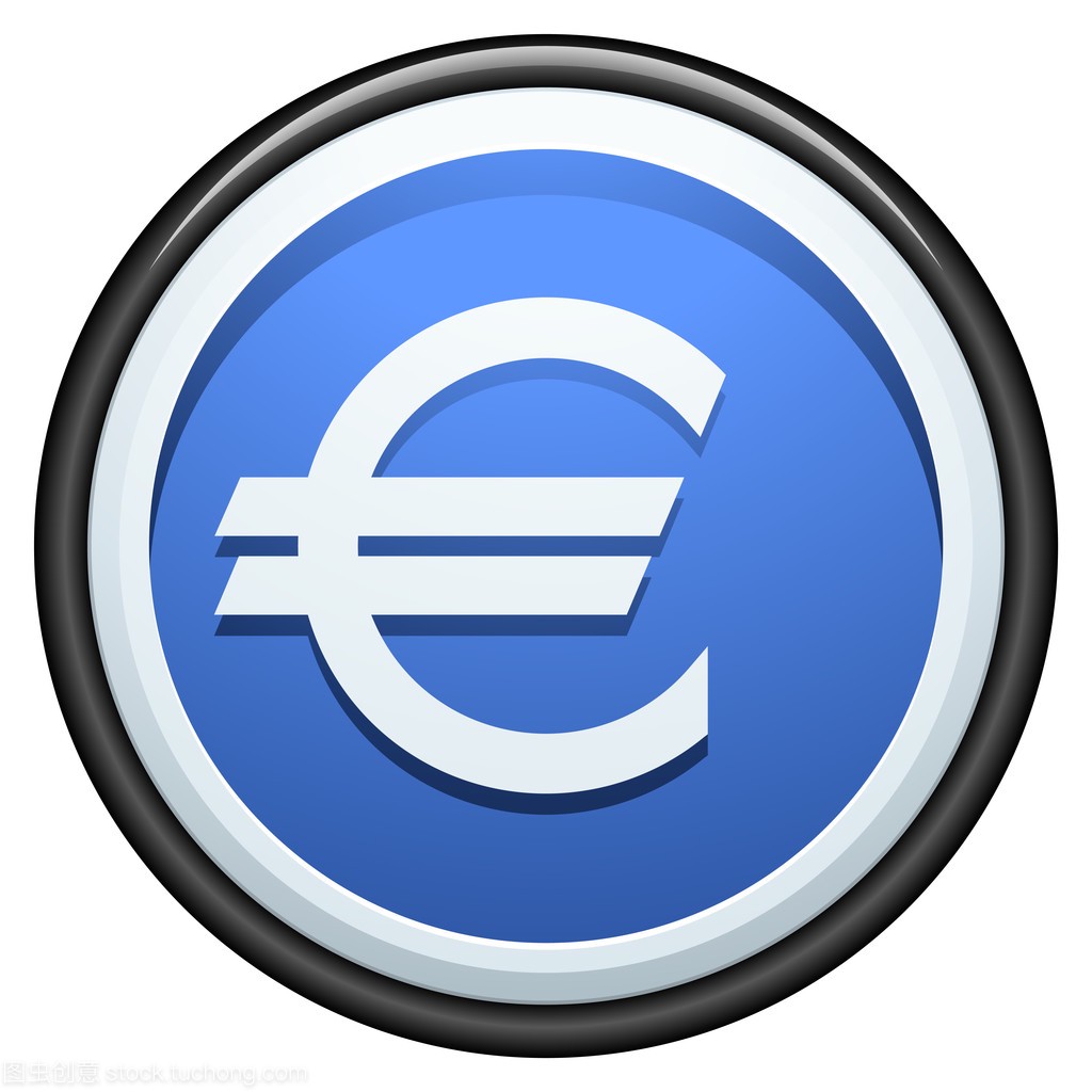 欧元按钮标志图标