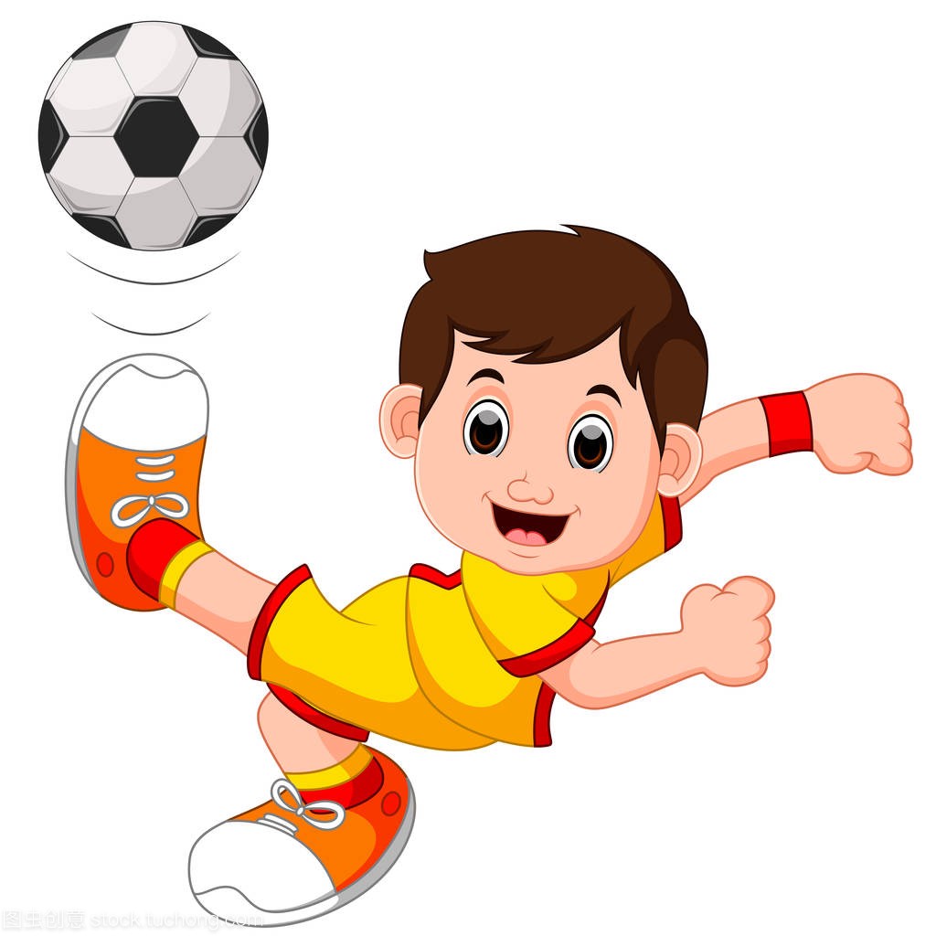 踢足球的男孩卡通