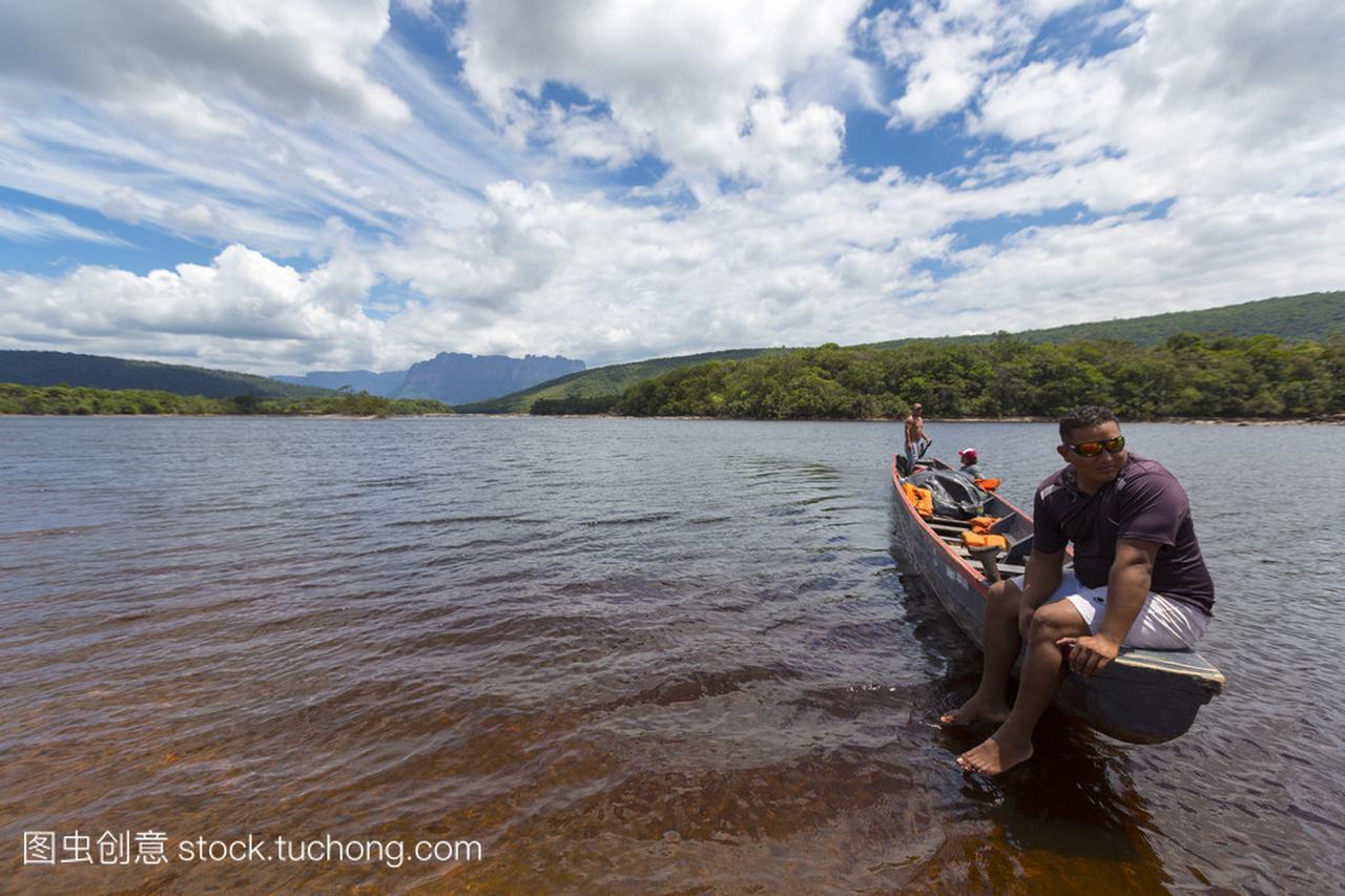 印度委内瑞拉指南上独木舟,卡奈依马,委内瑞拉