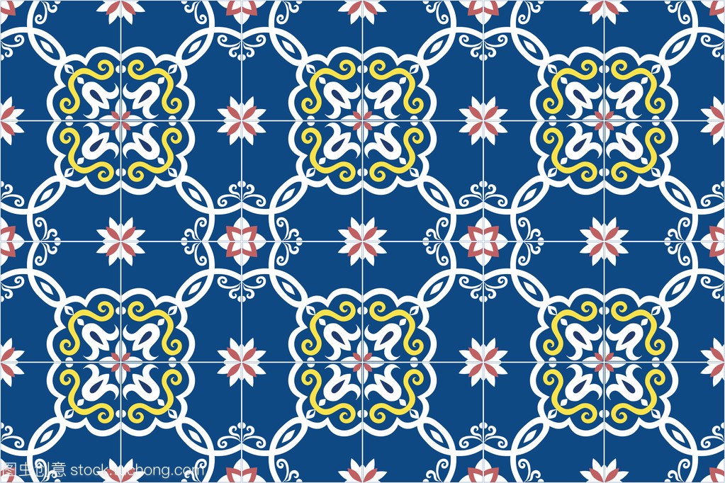传统的华丽葡萄牙和巴西的瓷砖阿苏莱霍斯在蓝